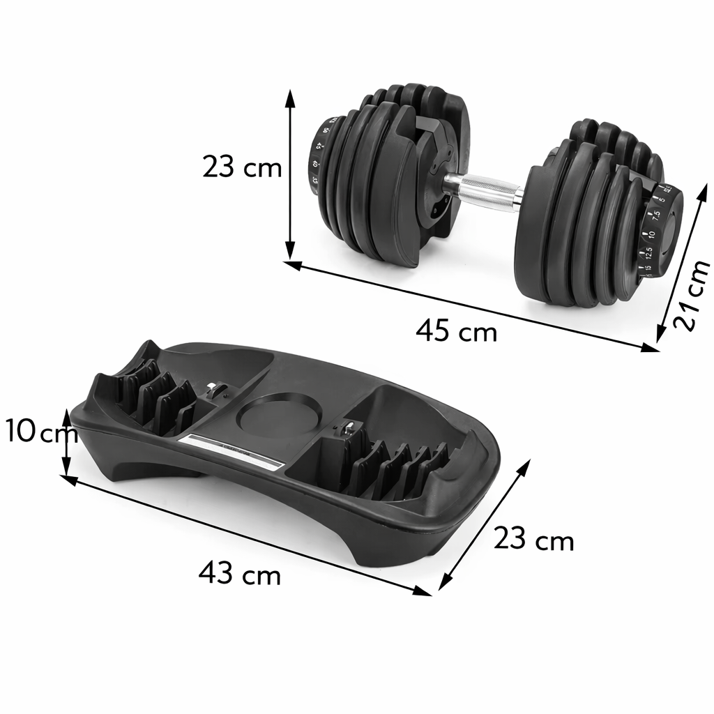 Haltère réglable de 2,5kg à 24kg