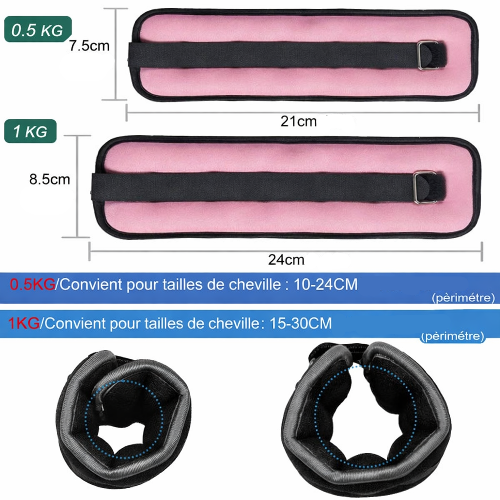Paire de Bracelets Lestés pour Chevilles & Poignets