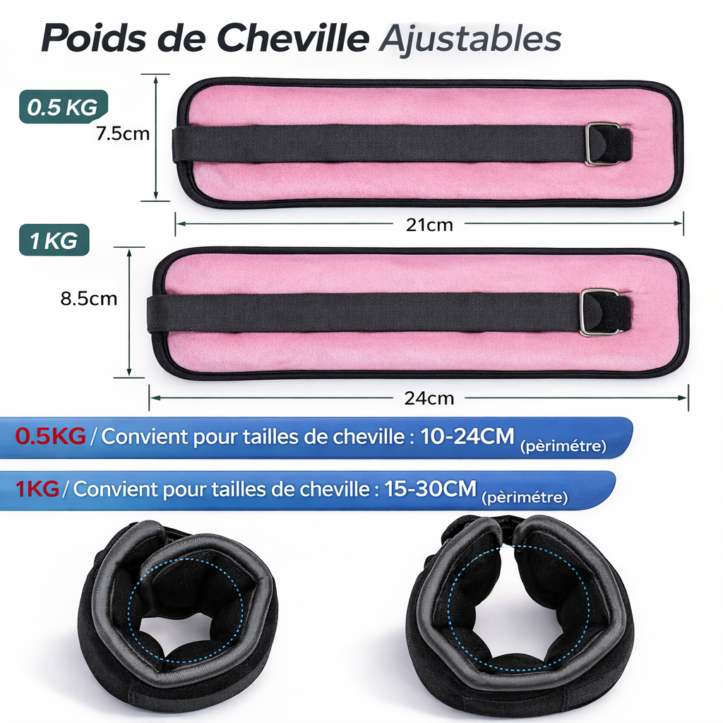 Paire de Bracelets Lestés pour Chevilles & Poignets